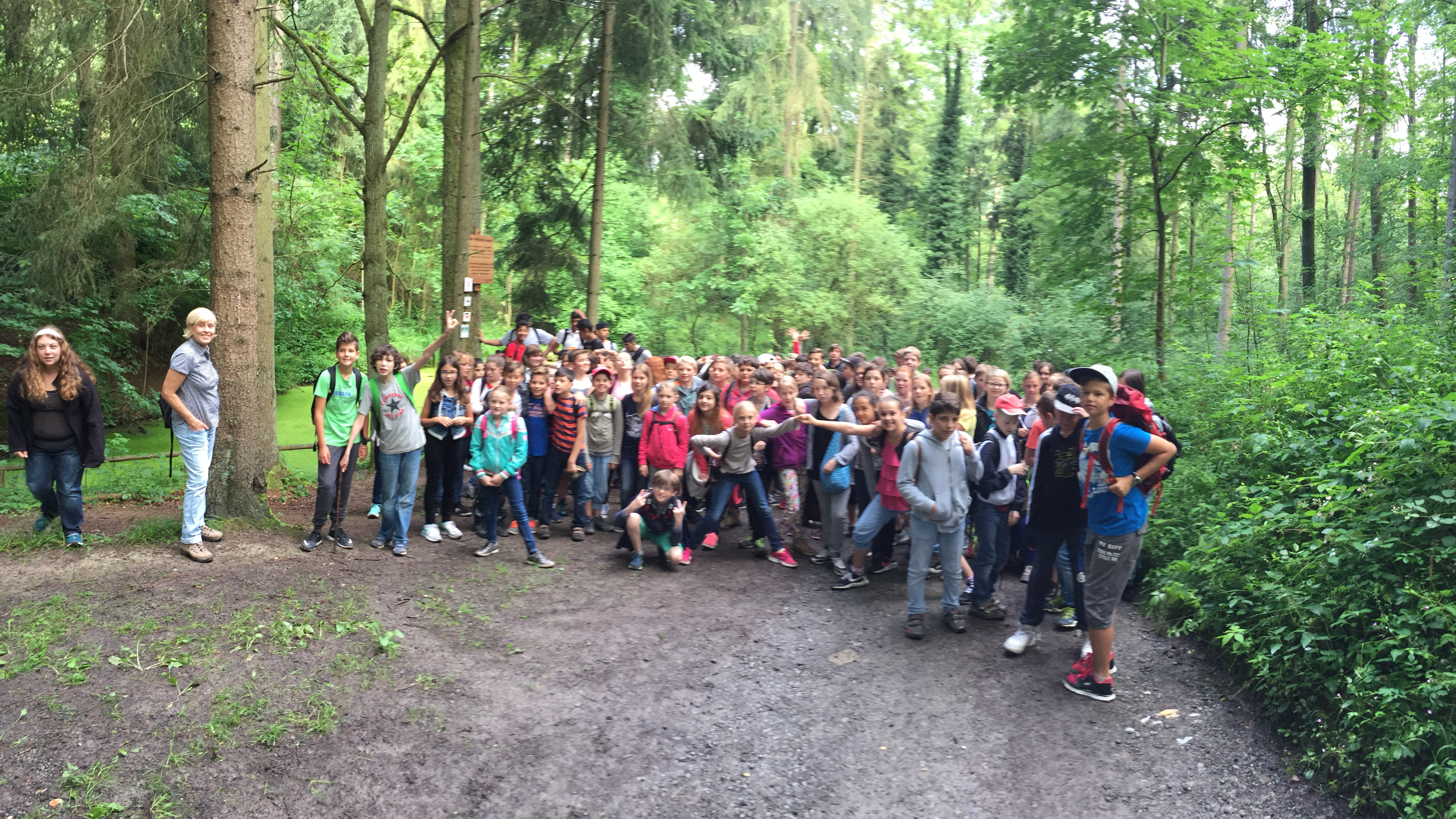  Schulkindergruppe im Wald 
